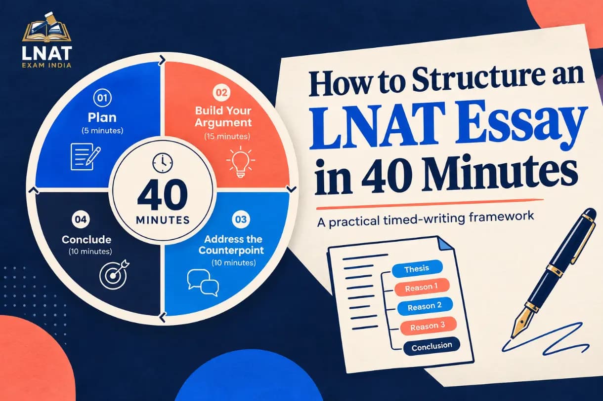 Law applicant learning how to structure an LNAT essay in 40 minutes with a timed plan